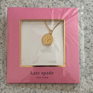 NWT - Kate Spade Gold 'M' Pendant Necklace